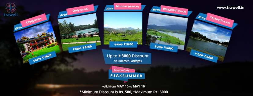 PEAKSUMMER - Upto Rs. 3000 Off on Summer Tour Packages